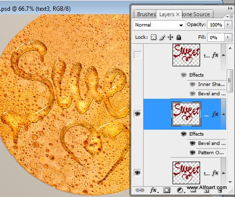 Honey leaking effect on the delicious pancake. Honey, sweet text effect, honey drops, realistic honey effect liquid honey, thin russian pancake.